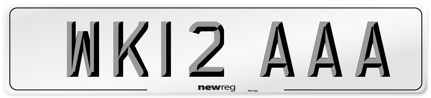 WK12 AAA Number Plate from New Reg
